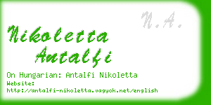 nikoletta antalfi business card